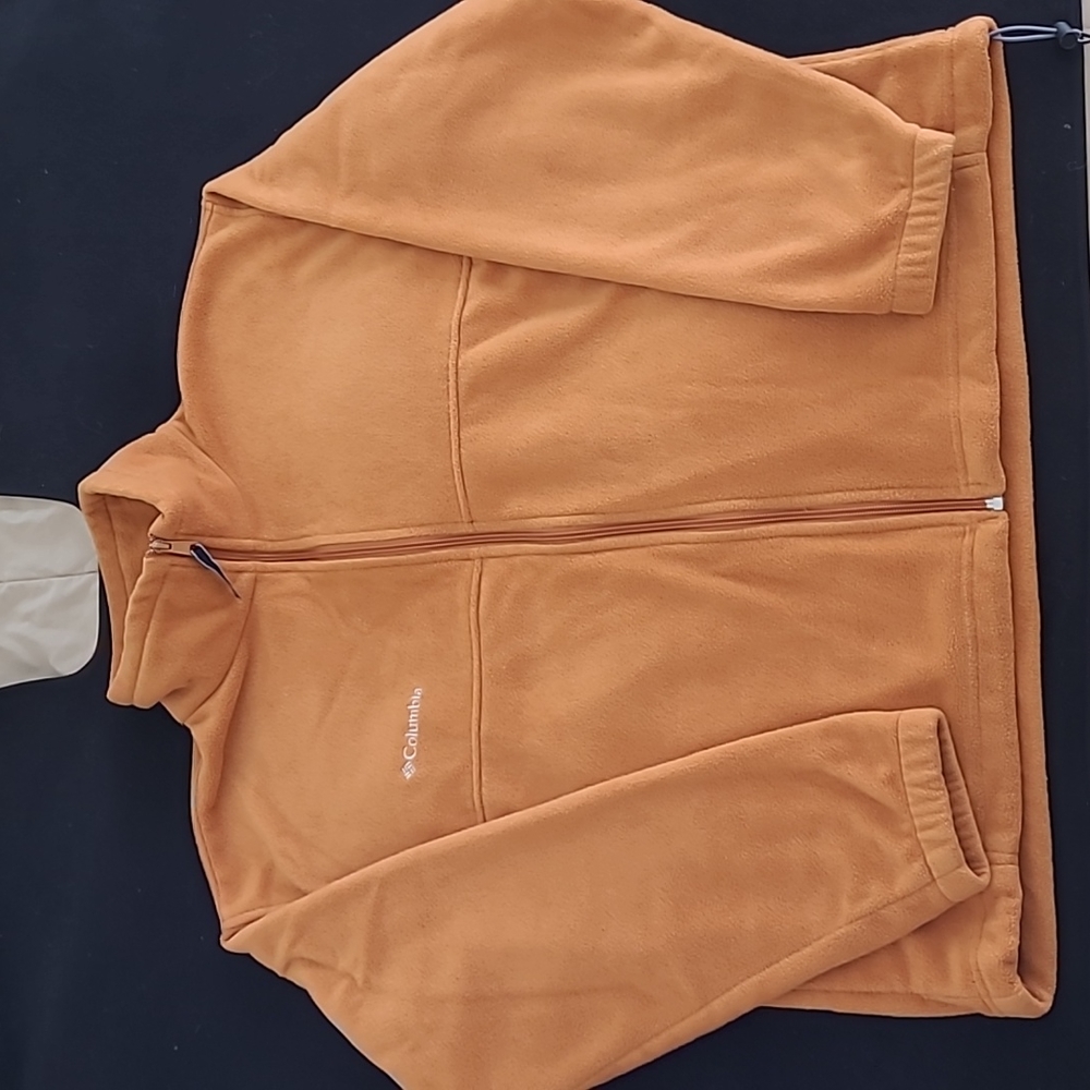 Men’s Columbia Overlook Trail Full Zip Fleece Jacket Size XL color orange